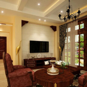 European Living Room Interior V19 3d model