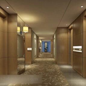 Hotelkorridor-Innenraum V2 3D-Modell