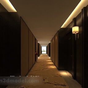 Wnętrze korytarza hotelowego V3 Model 3D