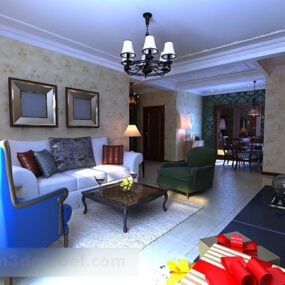 American Living Room Interior V1 3d model