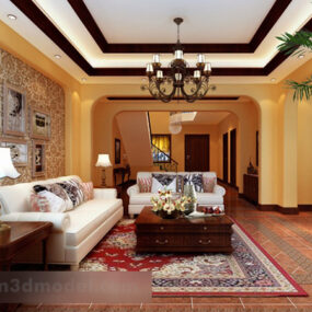 European Living Room Overall Interior V1 3d model