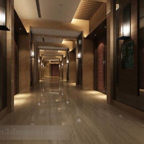 ホテルの廊下インテリア V4 3D モデル