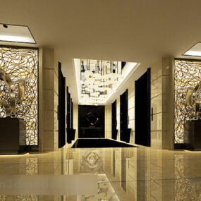 Hotel Heis Korridor Interiør V1 3d modell