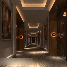 Hotel Lobby Interiør V1 3d model