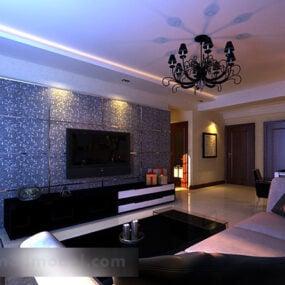 Modern Minimalist Living Room Interior V9 3d model