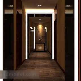 Hotelkorridor-Innenraum V5 3D-Modell