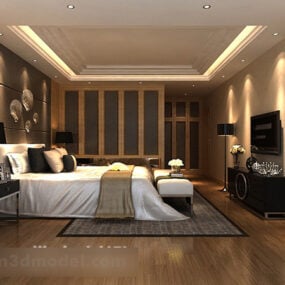 Modern Bedroom Interior V3 3d model