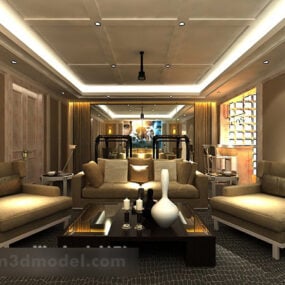 Modern Living Room Ceiling Interior V1 3d model