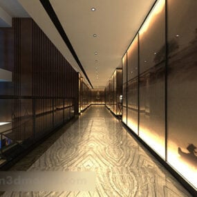 Interno del corridoio dell'hotel V6 modello 3d