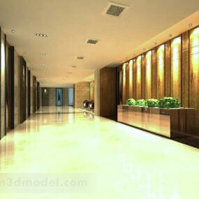 エレベーター廊下内部 V6 3D モデル