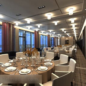 Restaurant Round Table Interior V1 3d model