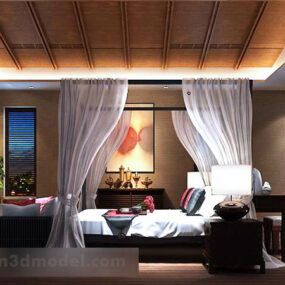 American Bedroom Interior 3d model