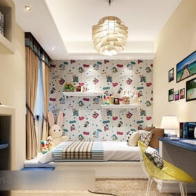 Tatami Bedroom Interior V1 3d model