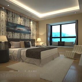Dormitorio Fondo Pared Interior V1 Modelo 3d
