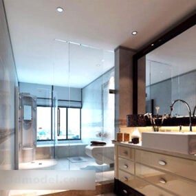 Bathroom Glass Door Interior V1 3d model