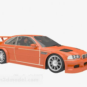 Orange Hatchback Car 3d model