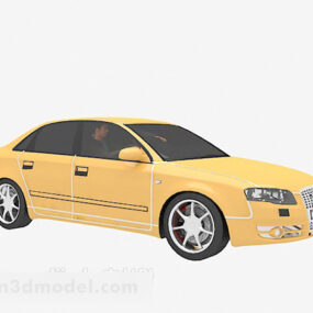 Model 3D żółtego sedana