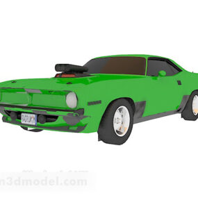 Vecchio modello 3d di auto verde