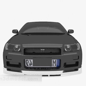 Zwart sedanauto 3D-model