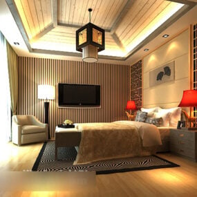Soveværelse Loftsindretning Interiør 3d-model