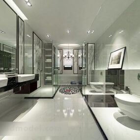 Bathroom Glass Door Interior V2 3d model