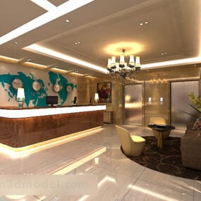 Innenausstattung der Hotelrezeption V1 3D-Modell