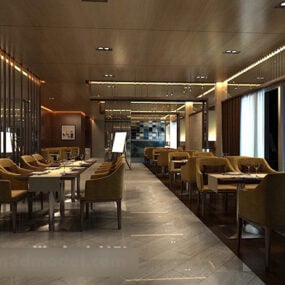 Modello 3d interno del ristorante dal design elegante