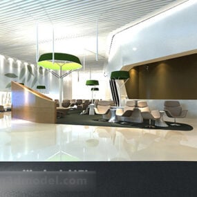 Restaurant grote kroonluchters interieur 3D-model