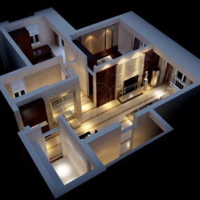 アパートホームプレーンインテリア3Dモデル