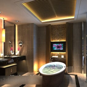 Mô hình nội thất bồn tắm spa 3d