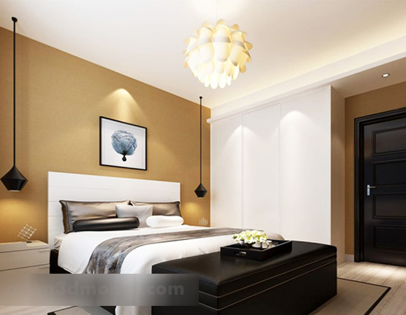 Simple Bedroom Interior V4 3d Model Max Vray Open3dmodel