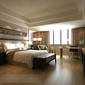 Simple Bedroom Interior V5 3d model