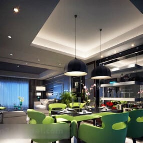Restauranttische und Stühle Interieur V2 3D-Modell