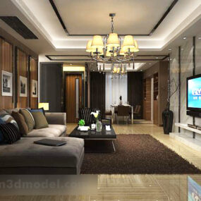 Living Room Ceiling Interior V2 3d model