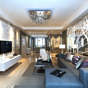 3D model interiéru oddílu obývacího pokoje