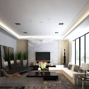 Modern Minimalist Living Room Interior V11 3d model