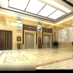 Apartman Asansör Salonu İç 3d modeli