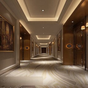 Hotel Heis Korridor Interiør V3 3d modell