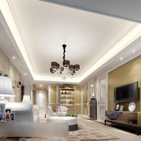 European Style Living Room Interior V8 3d model