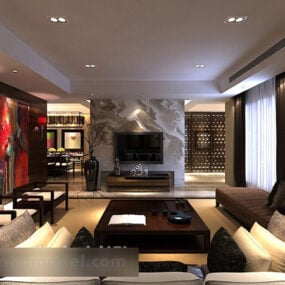Nuevo estilo Sala de estar Partición Interior Modelo 3d