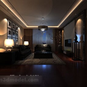 Simple Living Room Interior V8 3d model