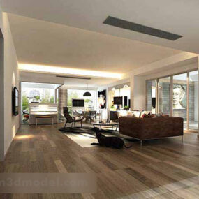 Villa Living Room Interior V3 3d model