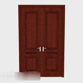 Puerta simple de madera maciza V1 modelo 3d