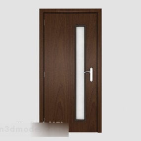 Porte de chambre en bois massif pour maison simple V1 modèle 3D