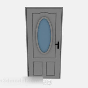 Pintu Kayu Abu-abu model V18 3d