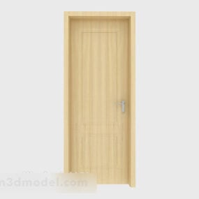 Simple Home Solid Wood Door V1 3d model