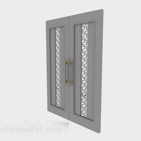 Chinese Style Wooden Door V5 3d model