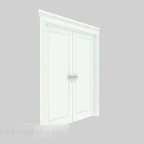 White Wooden Door V4 3d model