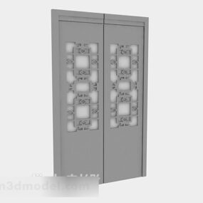 Chinese Style Wooden Door V6 3d model