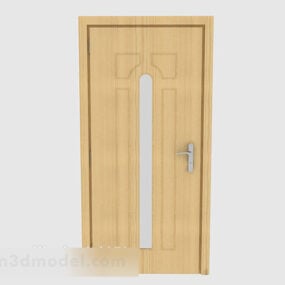 باب منزلي بسيط من الخشب الصلب V1 نموذج ثلاثي الأبعاد